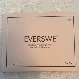 Everswe Ultra Sheer Knee High Stockings 6 Pairs Unopened Pack One Size
